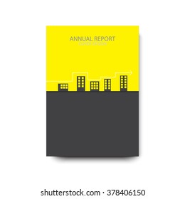 Annual report cover design, modern abstract brochure, A4, material design,  vector illustration