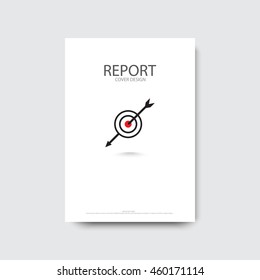 Annual report cover design, modern abstract brochure, target icon, A4, vector illustration