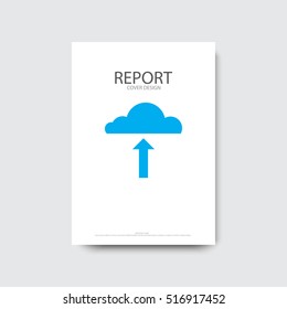 Annual report cover design, modern abstract brochure, cloud and arrow up, A4, vector illustration