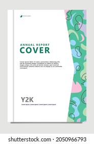 Annual report cover design with patterns  for company and business purposes