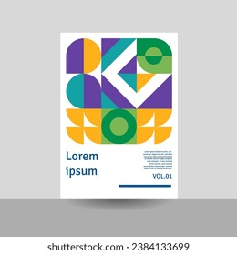 annual report cover design, cover design, retro cover, geometric design, bauhaus design 