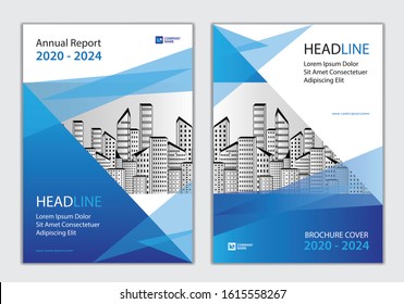 Annual report Cover design Template, Brochure Cover design, business brochure flyer creative idea, book cover, Can be use Place Photo and Company Logo. Size A4.  Modern blue abstract background.