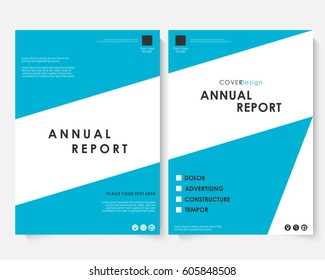 Annual report cover design template. Brochure concept presentation website portfolio. layout leaflet template. Magazine business advertising set. Poster A4 size vector illustration