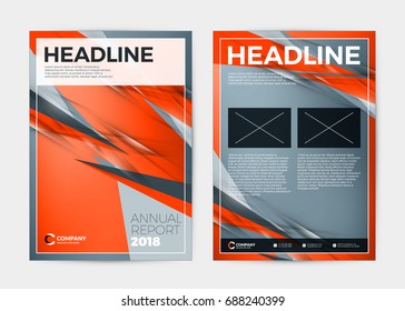 Annual report cover design template. Vector flyer mockup. Cover layout design with abstract background. Red and black color theme. Vector illustration