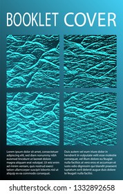 Annual report cover design. Turquoise sea green marine waves texture. Vector template for corporate annual report. Buoyant wavy flux background pattern. Research development plan cover.