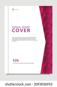 Annual report cover design using 3d red circles. An important document for companies, corporations, and organizations.