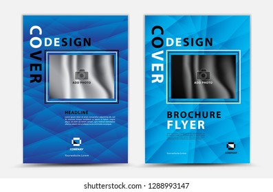annual report cover design vector design, brochure flyer, magazine ad, advertisement, book cover layout, poster, catalog, newspaper, creative idea Real Estate, blue abstract background, a4

