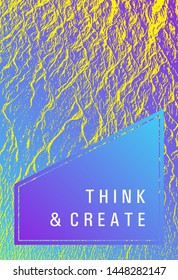 Annual report cover design. Violet blue yellow arthouse effect texture. Company strategy book cover. Buoyant wavy flux background pattern. Vector template for corporate annual report.