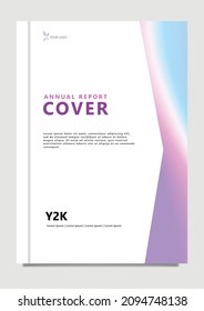 Annual report cover with elegant and futuristic gradient ornament. Important document template.