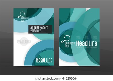 Annual report cover. Geometric abstract background. Brochure, flyer template layout, vector leaflet