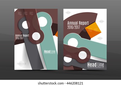 Annual report cover. Geometric abstract background. Brochure, flyer template layout, vector leaflet