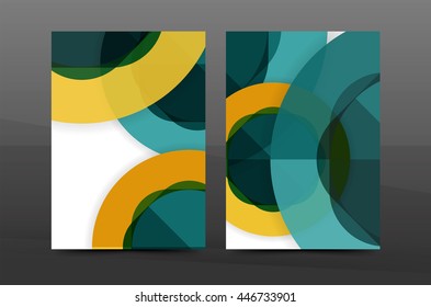 Annual report cover. Geometric abstract background. Brochure, flyer template layout, vector leaflet