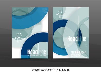 Annual report cover. Geometric abstract background. Brochure, flyer template layout, vector leaflet