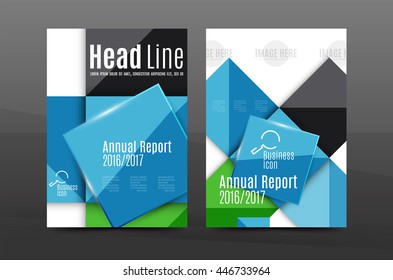 Annual report cover. Geometric abstract background. Brochure, flyer template layout, vector leaflet