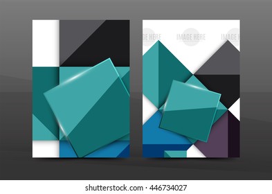 Annual report cover. Geometric abstract background. Brochure, flyer template layout, vector leaflet