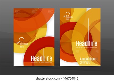 Annual report cover. Geometric abstract background. Brochure, flyer template layout, vector leaflet