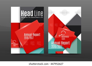 Annual report cover. Geometric abstract background. Brochure, flyer template layout, vector leaflet