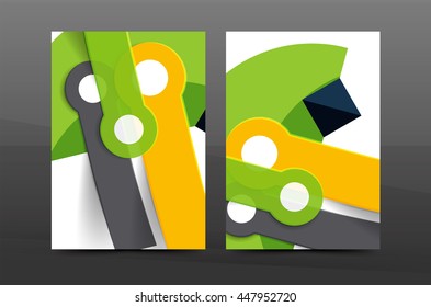 Annual report cover. Geometric abstract background. Brochure, flyer template layout, vector leaflet