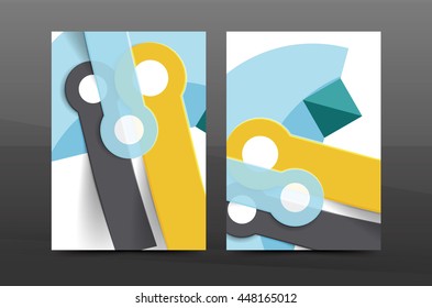 Annual report cover. Geometric abstract background. Brochure, flyer template layout, vector leaflet