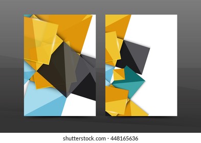 Annual report cover. Geometric abstract background. Brochure, flyer template layout, vector leaflet
