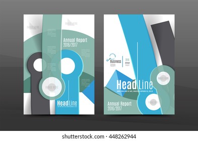 Annual report cover. Geometric abstract background. Brochure, flyer template layout, vector leaflet