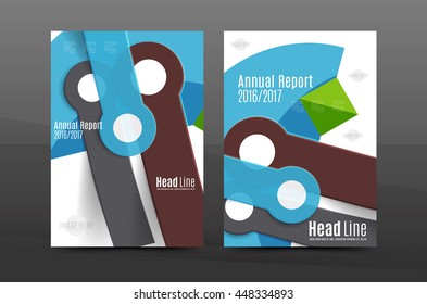 Annual report cover. Geometric abstract background. Brochure, flyer template layout, vector leaflet