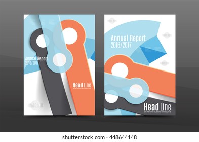 Annual report cover. Geometric abstract background. Brochure, flyer template layout, vector leaflet