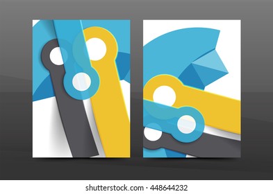 Annual report cover. Geometric abstract background. Brochure, flyer template layout, vector leaflet