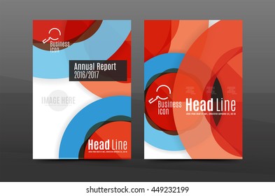 Annual report cover. Geometric abstract background. Brochure, flyer template layout, vector leaflet