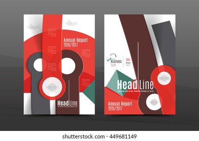 Annual report cover. Geometric abstract background. Brochure, flyer template layout, vector leaflet