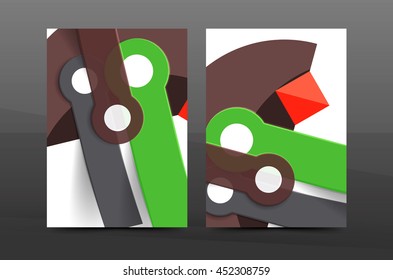 Annual report cover. Geometric abstract background. Brochure, flyer template layout, vector leaflet