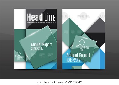 Annual report cover. Geometric abstract background. Brochure, flyer template layout, vector leaflet