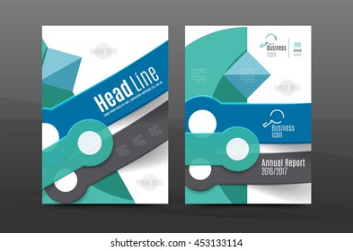 Annual report cover. Geometric abstract background. Brochure, flyer template layout, vector leaflet