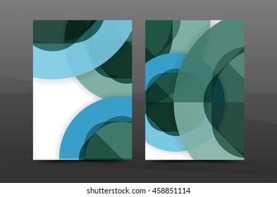 Cobertura del informe anual. Fondo abstracto geométrico. Folleto, diseño de plantilla de volante, folleto vectorial