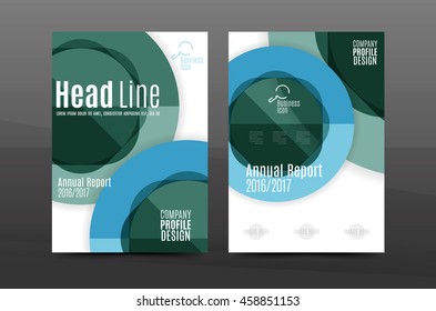 Annual report cover. Geometric abstract background. Brochure, flyer template layout, vector leaflet