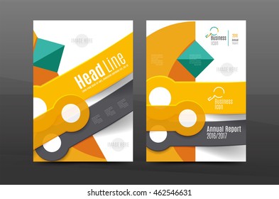 Annual report cover. Geometric abstract background. Brochure, flyer template layout, vector leaflet