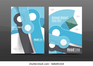 Annual report cover. Geometric abstract background. Brochure, flyer template layout, vector leaflet