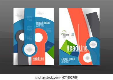 Annual report cover. Geometric abstract background. Brochure, flyer template layout, vector leaflet