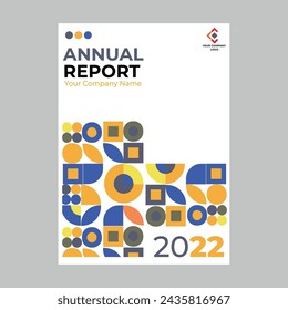 Annual Report Cover with geometric design in abstract shapes