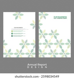 Annual report cover Green leaf design