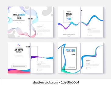 Annual Report Cover Template Collection Design For Business Document Page And Book. Simple Cover Design Page.