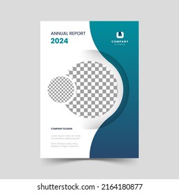 annual report cover template design with circle object