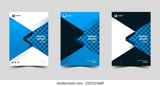 conjunto de diseños de plantillas de cobertura de informes anuales