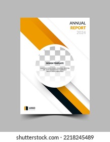 diseño de plantilla de cobertura de informe anual con formas de círculo