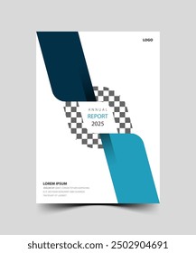 annual report cover template design with modern and minimal design