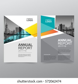 Annual report covers, flyer, presentation, brochure. Front page, Book cover layout design. Design layout template in A4 size . Abstract yellow and Green templates.