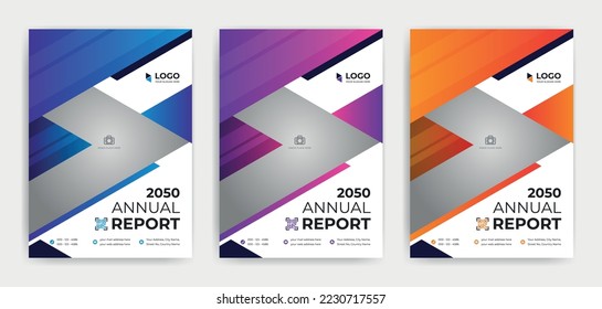 Annual report creative business flyer modern template design
