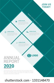 Annual report cyan design. Vector illustration.