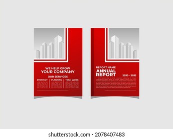 annual report design, business flyer layout template in A4 size template. , Modern brochure , cover design, poster with red wavy lines for business promotion on white background, vector illustration