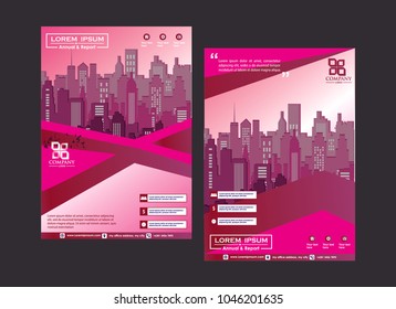 annual report design cover with pink as a base color